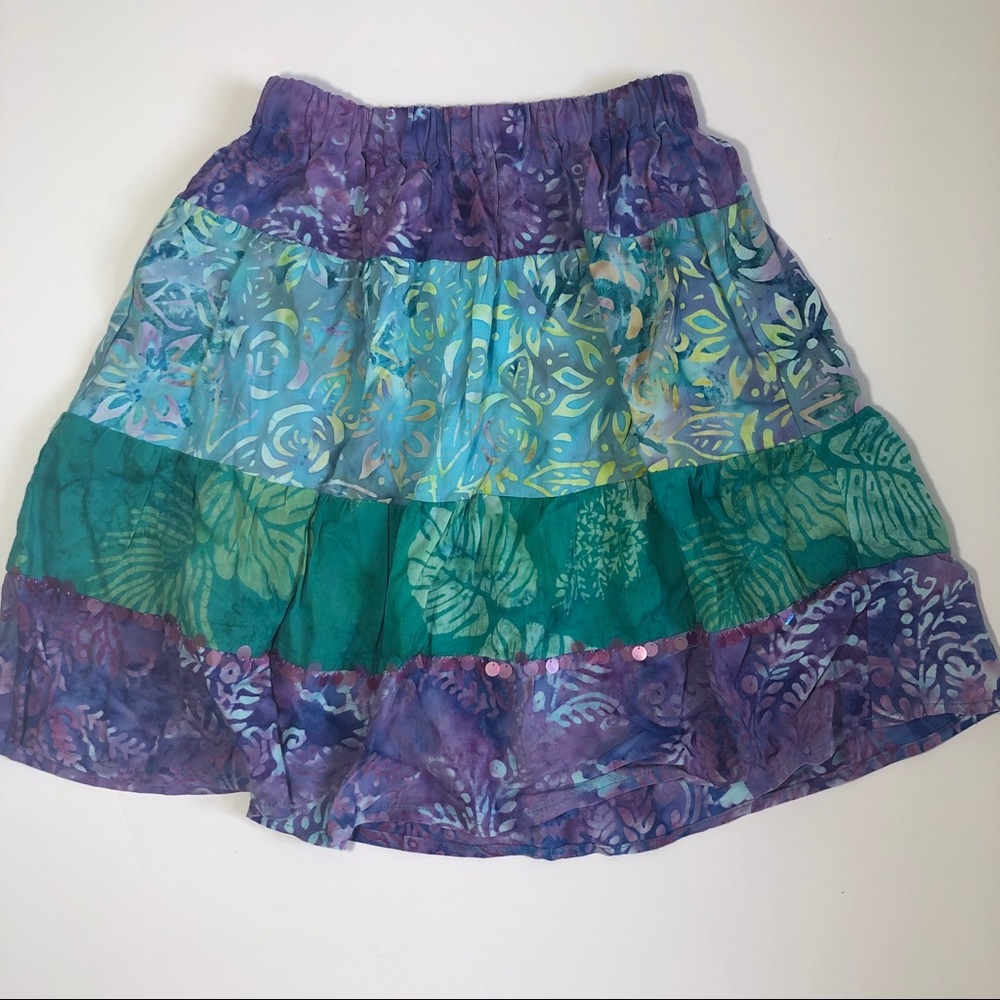Batik Print Haven Girls Skirt with Sequins
